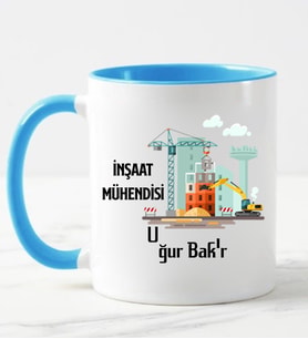 İnşaat Mühendisi Kupa Bardağı Mavi