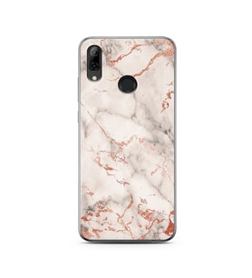 Beyaz Mermer Tasarımlı Süper Şeffaf Silikon Telefon Kılıfı Huawei P Smart (2019)