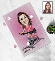 Kişiye Özel Sporcu Karikatürlü A4 99 Parça Puzzle Bayan-6