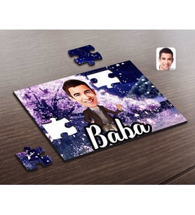 BK Gift Kişiye Özel Baba Karikatürlü Ahşap Puzzle-1
