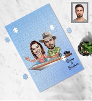 Kişiye Özel Sevgili Karikatürlü A4 99 Parça Puzzle Model 19