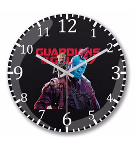 Guardioes Of The Galaxy Duvar Saati Bombeli Gercek Cam