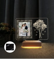 Sevgiliye Hediye 3D Güllü Resimli Gece Lambası İsimli Led Lamba (Sarı)