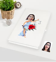 BK Gift Kişiye Özel Bayan Avukat Karikatürlü Beyaz Defter - 1