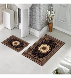Banyo Halısı Ikili Klozet Takımı Kaymaz Tabanlı (60 xm x 100 cm + 40 cm x 60 cm) 