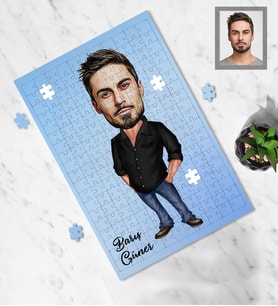 Kişiye Özel Erkek Karikatürlü A4 99 Parça Puzzle Model-2