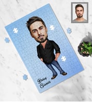 Kişiye Özel Erkek Karikatürlü A4 99 Parça Puzzle Model-2