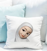 Emoji Kız Tesettürlü Stiker Yastığı