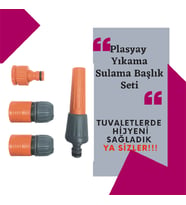 Bahçe Hortumu Otomatik Ayarlı Lans 4’Li Set 1/2 İnç Gri (Gri - Turuncu)