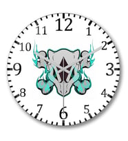 Marowak Skull Duvar Saati Bombeli Gercek Cam