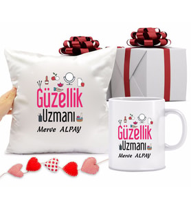Güzellik Uzmanı Bardağı ve Yastığı Hediye Seti (Model 1)