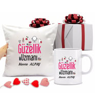 Güzellik Uzmanı Bardağı ve Yastığı Hediye Seti (Model 1)