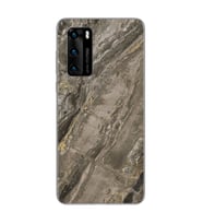 Gri Mermer Tasarımlı Süper Şeffaf Silikon Telefon Kılıfı Huawei P40