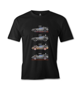 Back to the Future - Kronoloji Siyah Erkek Tshirt