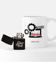 BK Gift Kişiye Özel Bilgisayar Mühendisi Temalı Çakmak ve Kupa Seti - 3