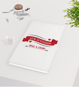 BK Gift Kişiye Özel Sevgililer Günü Beyaz Defter-56