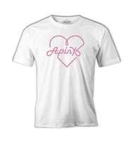 Apink - Logo Kalp Beyaz Erkek Tshirt