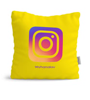 BK Gift Kişiye Özel Instagram Sarı Yastık
