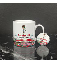 Diş Hekimi Kupa Bardak ve Anahtarlık Set 004