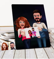BK Gift Kişiye Özel Sevgililer Animasyon Karikatürlü Kanvas Tablo 30x50cm -33