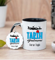 Tarih Öğretmeni Siyah Kupa Bardak Ve Anahtarlık Set