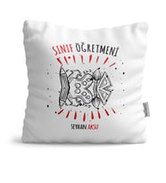 BK Gift Kişiye Özel Sınıf Öğretmeni Dekoratif Yastık  8