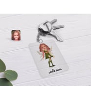 BK Gift Kişiye Özel Kız Çocuk Peri Karikatürlü Şeffaf Pleksi Anahtarlık-1 (Beyaz)