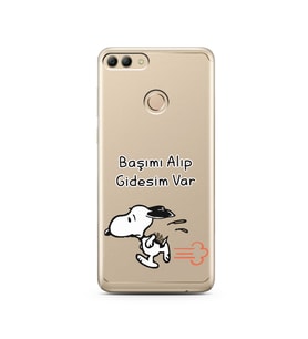 Snoopy Tasarımlı Süper Şeffaf Silikon Telefon Kılıfı Huawei Y9 2018