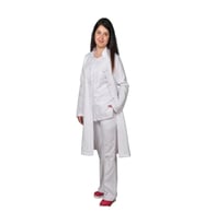 Lavinya Tesettür Boy Uzun Doktor Öğretmen Önlüğü (Beyaz)