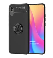 Microsonic Xiaomi Redmi 9A Kılıf Kickstand Ring Holder Siyah