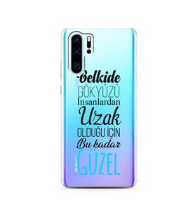 Belkide Tasarımlı Süper Şeffaf Silikon Telefon Kılıfı Huawei P30 Pro 