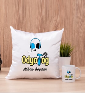 Odyolog Kare Yastık ve Beyaz Kupa Bardak