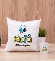 Odyolog Kare Yastık ve Beyaz Kupa Bardak