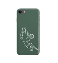 Iphone 8 Çizgi Tasarımlı Koyu Yeşil Lansman Telefon Kılıfı