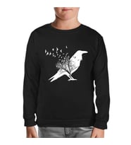 Crows in Tales Siyah Çocuk Sweatshirt