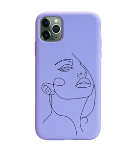 Iphone 11 Pro Max Çizgi Tasarımlı Mor Lansman Telefon Kılıfı