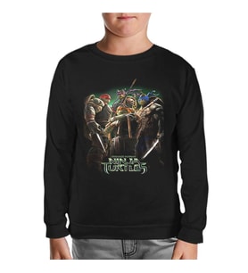 Ninja Turtles Siyah Çocuk Sweatshirt
