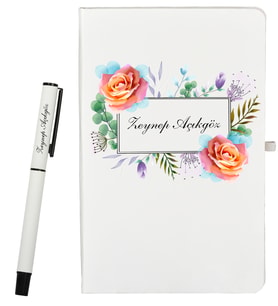 Öğretmene Hediye Kişiye Özel Defter ve Roller Kalem Seti