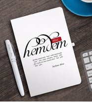 BK Gift Kişiye Özel Mânâ Hemdem Beyaz Defter ve Kalem Hediye Seti