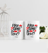 BK Gift Kişiye Özel İkili Sevgililer Günü Temalı Beyaz Kupa Bardak - 79