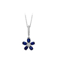 Sirius Oval Safir ve Pırlanta Taşlı Menekşe Kolye 0703P0006