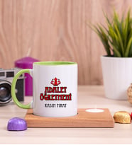 Adalet Öğretmeni Ahşap Altlıklı Mumlu Yeşil Kupa Bardak