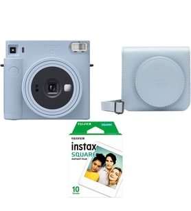 Fujifilm Instax SQ1  Fotoğraf Makinesi+Askı+pil+10'lu Film+Çanta Set (Mavi)