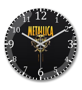 Metallica Duvar Saati Bombeli Gercek Cam
