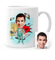 BK Gift Kişiye Özel Bay Cerrah Karikatür Beyaz Kupa Bardak  1