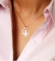 Azuris 925 Ayar Gümüş Kedi Kolye