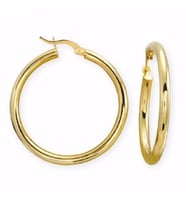 Küpe Oval Halka 3,67 Gram 14 Ayar Altın