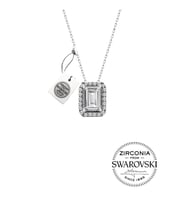 Gümüş Swarovski Baget Pırlanta Modeli Kolye