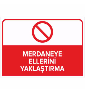 MIGNATIS - Merdaneye Ellerini Yaklaştırma Levhası - Sac Malzeme 25x35cm