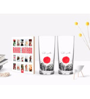 BK Gift Kişiye Özel Renkli Baskılı Japan İkili Rakı Bardağı ve Rakı Cep Kitabı Hediye Seti-1 (Model 1)